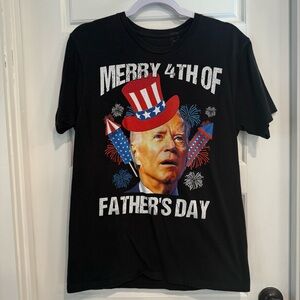 Joe Biden Merry 4th Father’s Day Graphic Tee Black M EUC